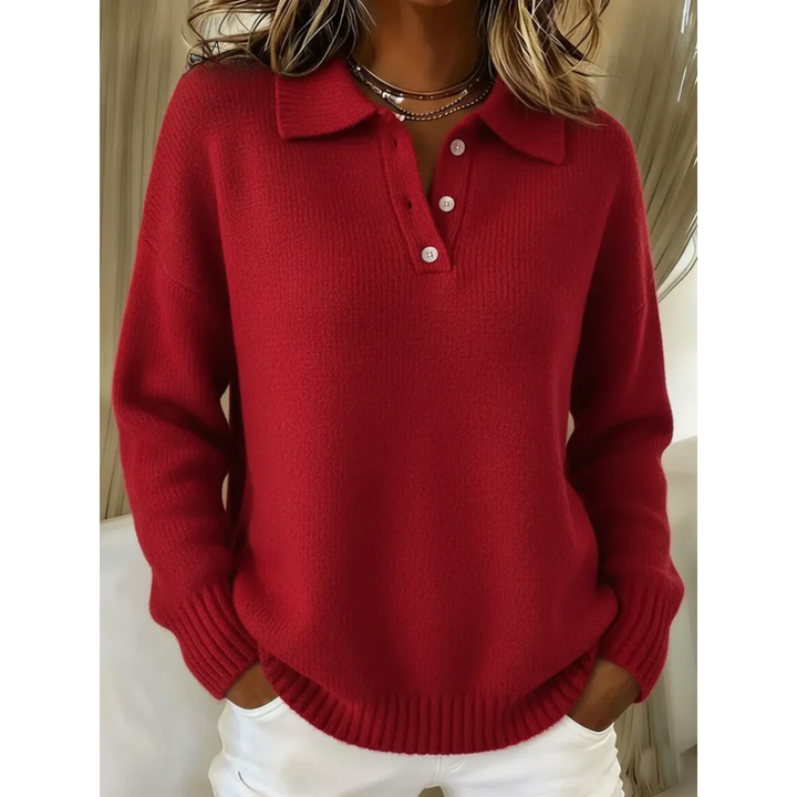 Juliette | Soft Knit Polo Sweater